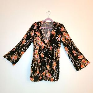 NEW Free People Floral Printed Dress, Bell Sleeves
